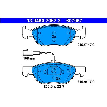 

ATE 607067 Sada brzdových destiček 13.0460-7067.2