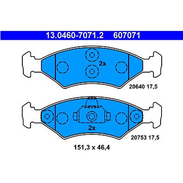 

ATE 607071 Sada brzdových destiček 13.0460-7071.2