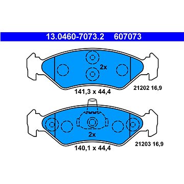

ATE 607073 Sada brzdových destiček 13.0460-7073.2
