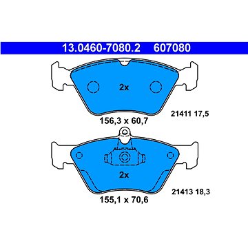 

ATE 607080 Sada brzdových destiček 13.0460-7080.2