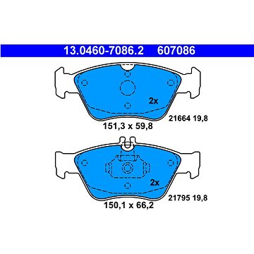 

ATE 607086 Sada brzdových destiček 13.0460-7086.2
