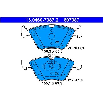 

ATE 607087 Sada brzdových destiček 13.0460-7087.2