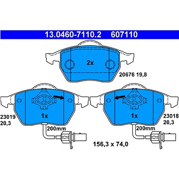 

ATE 607110 Sada brzdových destiček 13.0460-7110.2