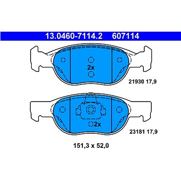 

ATE 607114 Sada brzdových destiček 13.0460-7114.2