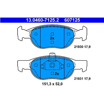 

ATE 607125 Sada brzdových destiček 13.0460-7125.2