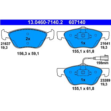 

ATE 607140 Sada brzdových destiček 13.0460-7140.2