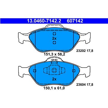 

ATE 607142 Sada brzdových destiček 13.0460-7142.2