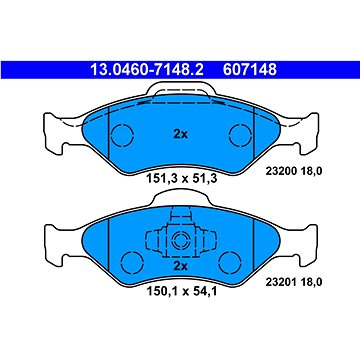 

ATE 607148 Sada brzdových destiček 13.0460-7148.2
