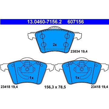 

ATE 607156 Sada brzdových destiček 13.0460-7156.2