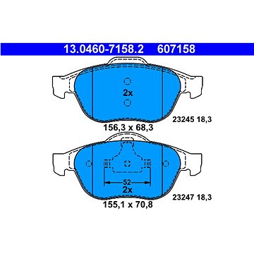 

ATE 607158 Sada brzdových destiček 13.0460-7158.2