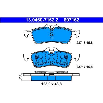 

ATE 607162 Sada brzdových destiček 13.0460-7162.2