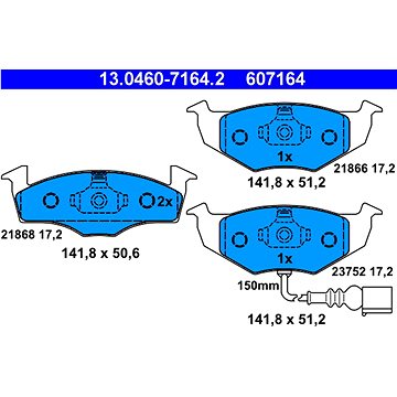 

ATE 607164 Sada brzdových destiček 13.0460-7164.2