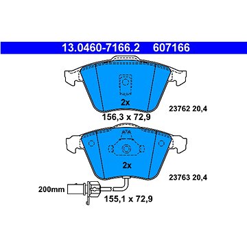 

ATE 607166 Sada brzdových destiček 13.0460-7166.2