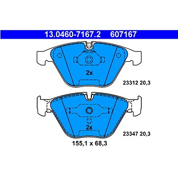 

ATE 607167 Sada brzdových destiček 13.0460-7167.2