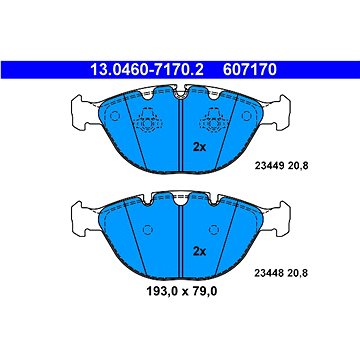 

ATE 607170 Sada brzdových destiček 13.0460-7170.2