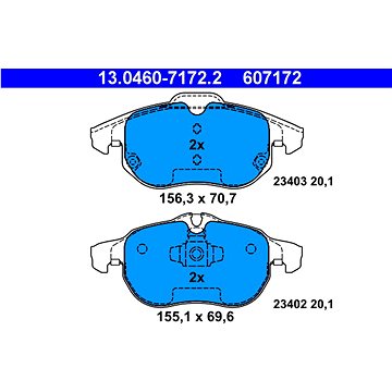 

ATE 607172 Sada brzdových destiček 13.0460-7172.2