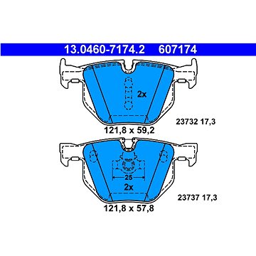 

ATE 607174 Sada brzdových destiček 13.0460-7174.2