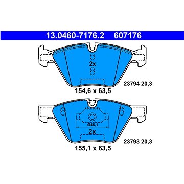 

ATE 607176 Sada brzdových destiček 13.0460-7176.2
