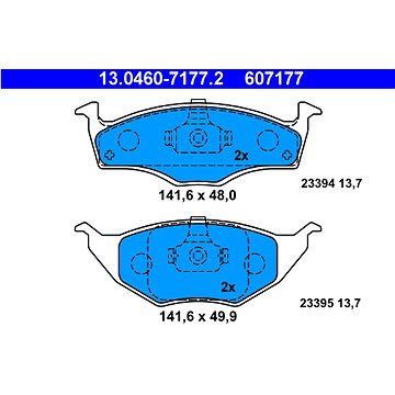 

ATE 607177 Sada brzdových destiček 13.0460-7177.2
