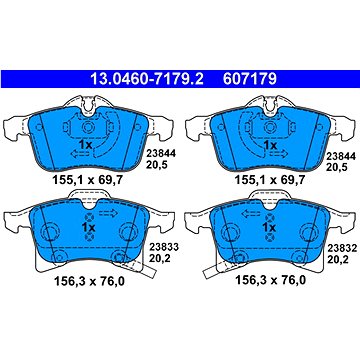 

ATE 607179 Sada brzdových destiček 13.0460-7179.2