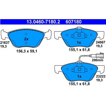 

ATE 607180 Sada brzdových destiček 13.0460-7180.2