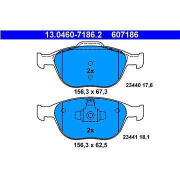 

ATE 607186 Sada brzdových destiček 13.0460-7186.2
