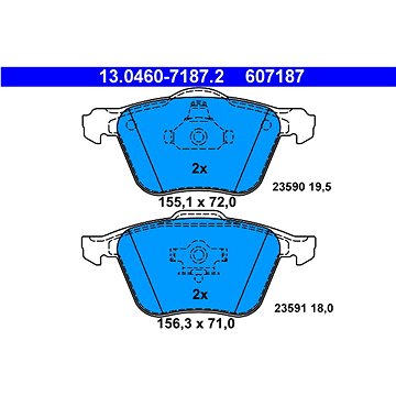 

ATE 607187 Sada brzdových destiček 13.0460-7187.2