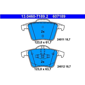 

ATE 607189 Sada brzdových destiček 13.0460-7189.2