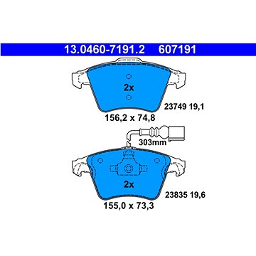 

ATE 607191 Sada brzdových destiček 13.0460-7191.2