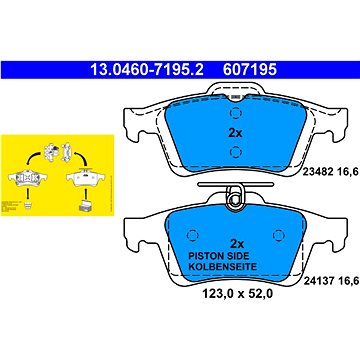 

ATE 607195 Sada brzdových destiček 13.0460-7195.2