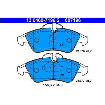 

ATE 607196 Sada brzdových destiček 13.0460-7196.2