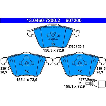 

ATE 607200 Sada brzdových destiček 13.0460-7200.2