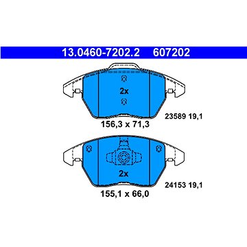 

ATE 607202 Sada brzdových destiček 13.0460-7202.2