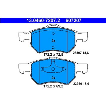 

ATE 607207 Sada brzdových destiček 13.0460-7207.2
