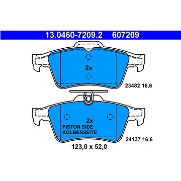 

ATE 607209 Sada brzdových destiček 13.0460-7209.2