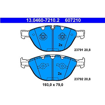 

ATE 607210 Sada brzdových destiček 13.0460-7210.2