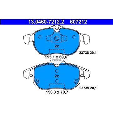 

ATE 607212 Sada brzdových destiček 13.0460-7212.2