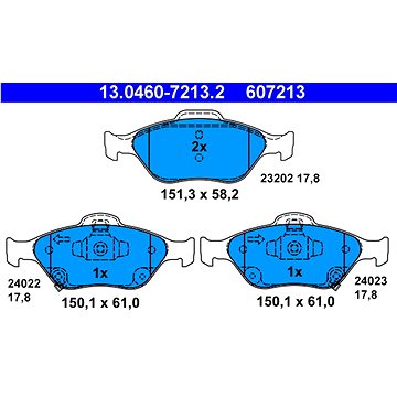 

ATE 607213 Sada brzdových destiček 13.0460-7213.2