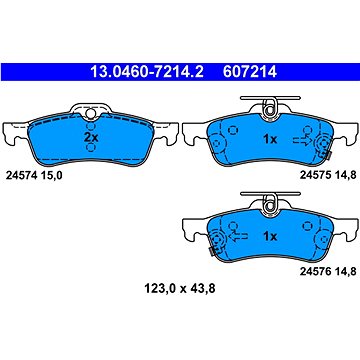 

ATE 607214 Sada brzdových destiček 13.0460-7214.2
