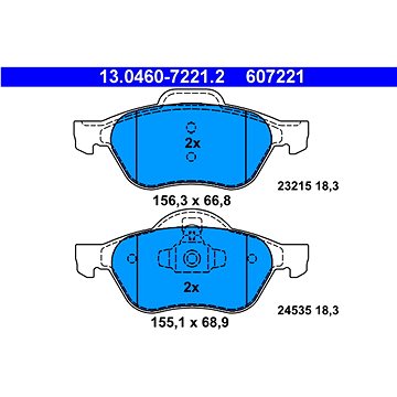 

ATE 607221 Sada brzdových destiček 13.0460-7221.2