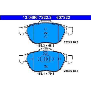 

ATE 607222 Sada brzdových destiček 13.0460-7222.2
