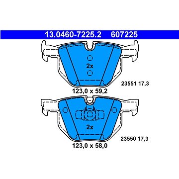 

ATE 607225 Sada brzdových destiček 13.0460-7225.2