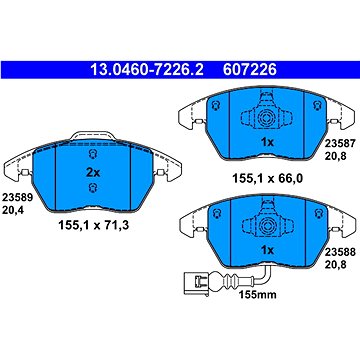 

ATE 607226 Sada brzdových destiček 13.0460-7226.2