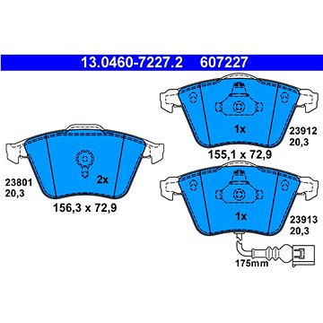

ATE 607227 Sada brzdových destiček 13.0460-7227.2