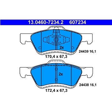 

ATE 607234 Sada brzdových destiček 13.0460-7234.2