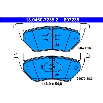 

ATE 607235 Sada brzdových destiček 13.0460-7235.2
