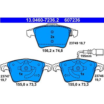 

ATE 607236 Sada brzdových destiček 13.0460-7236.2