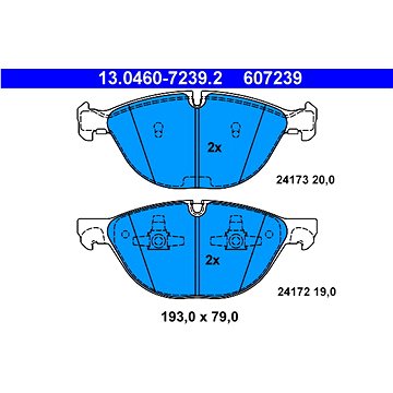 

ATE 607239 Sada brzdových destiček 13.0460-7239.2