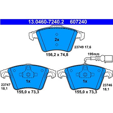 

ATE 607240 Sada brzdových destiček 13.0460-7240.2