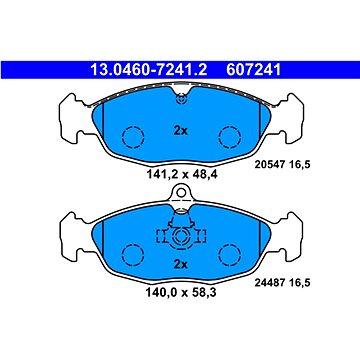

ATE 607241 Sada brzdových destiček 13.0460-7241.2